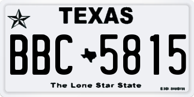 TX license plate BBC5815