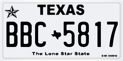 TX license plate BBC5817