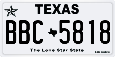TX license plate BBC5818