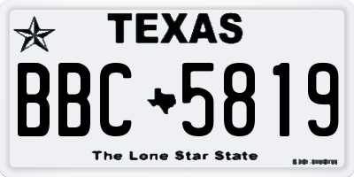 TX license plate BBC5819