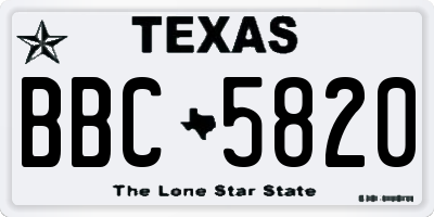 TX license plate BBC5820