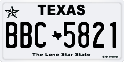 TX license plate BBC5821
