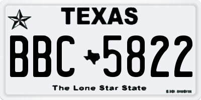 TX license plate BBC5822
