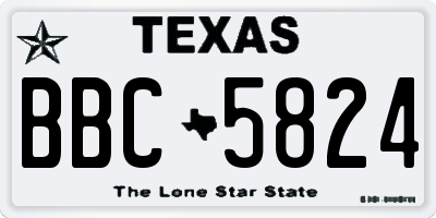 TX license plate BBC5824