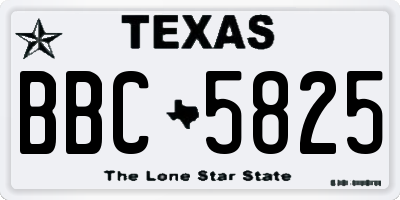 TX license plate BBC5825
