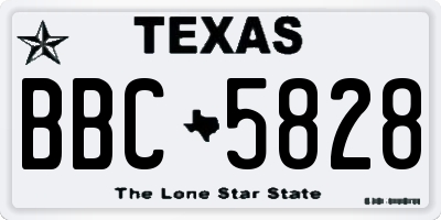 TX license plate BBC5828