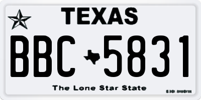 TX license plate BBC5831