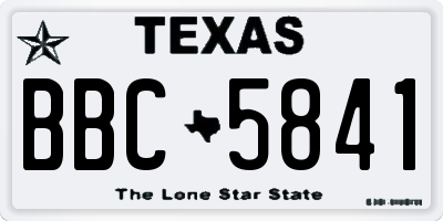 TX license plate BBC5841