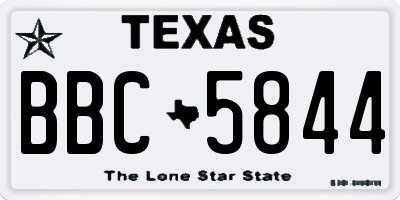 TX license plate BBC5844