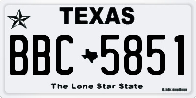 TX license plate BBC5851