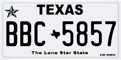 TX license plate BBC5857