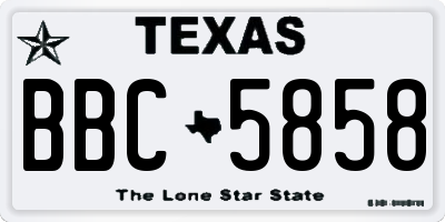 TX license plate BBC5858