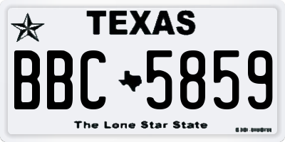 TX license plate BBC5859