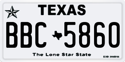 TX license plate BBC5860