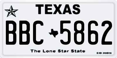 TX license plate BBC5862