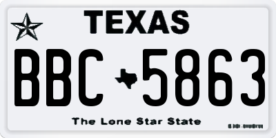 TX license plate BBC5863