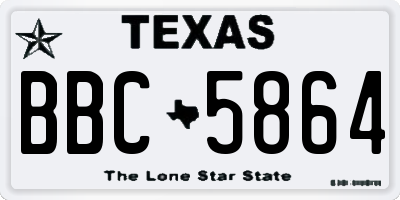 TX license plate BBC5864