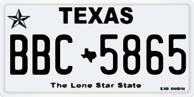 TX license plate BBC5865