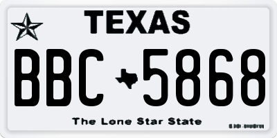 TX license plate BBC5868