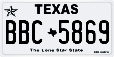 TX license plate BBC5869