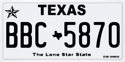 TX license plate BBC5870