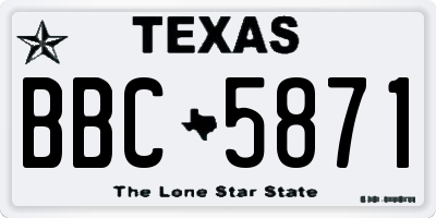 TX license plate BBC5871