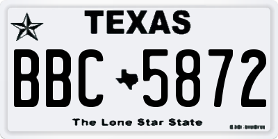 TX license plate BBC5872