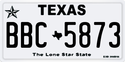 TX license plate BBC5873