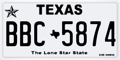 TX license plate BBC5874