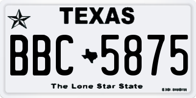 TX license plate BBC5875