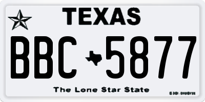 TX license plate BBC5877