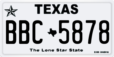 TX license plate BBC5878