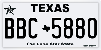 TX license plate BBC5880