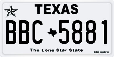 TX license plate BBC5881