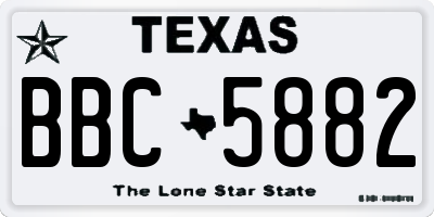TX license plate BBC5882