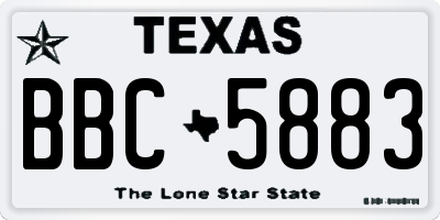 TX license plate BBC5883