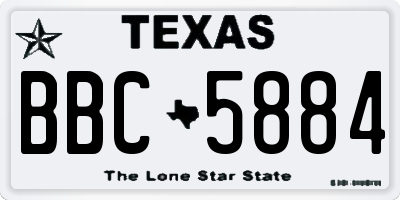 TX license plate BBC5884