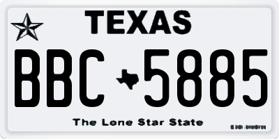 TX license plate BBC5885