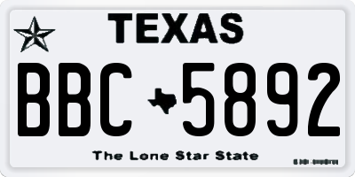 TX license plate BBC5892