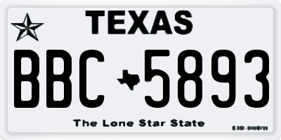 TX license plate BBC5893