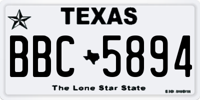 TX license plate BBC5894