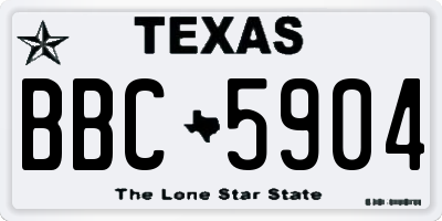 TX license plate BBC5904