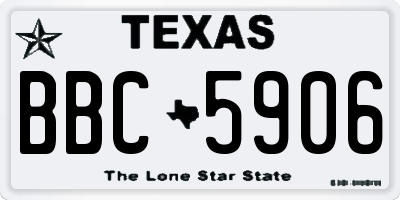 TX license plate BBC5906