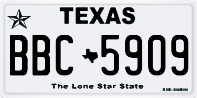 TX license plate BBC5909