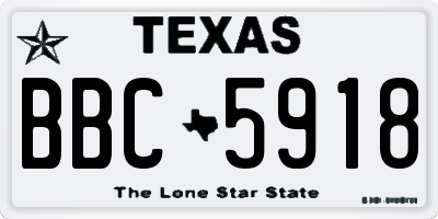 TX license plate BBC5918