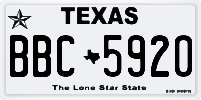 TX license plate BBC5920