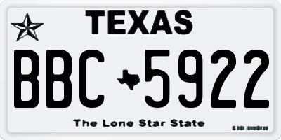 TX license plate BBC5922