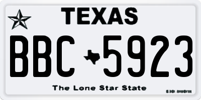 TX license plate BBC5923