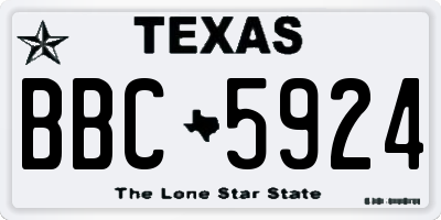 TX license plate BBC5924