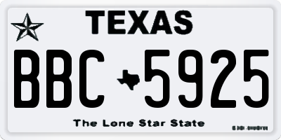 TX license plate BBC5925